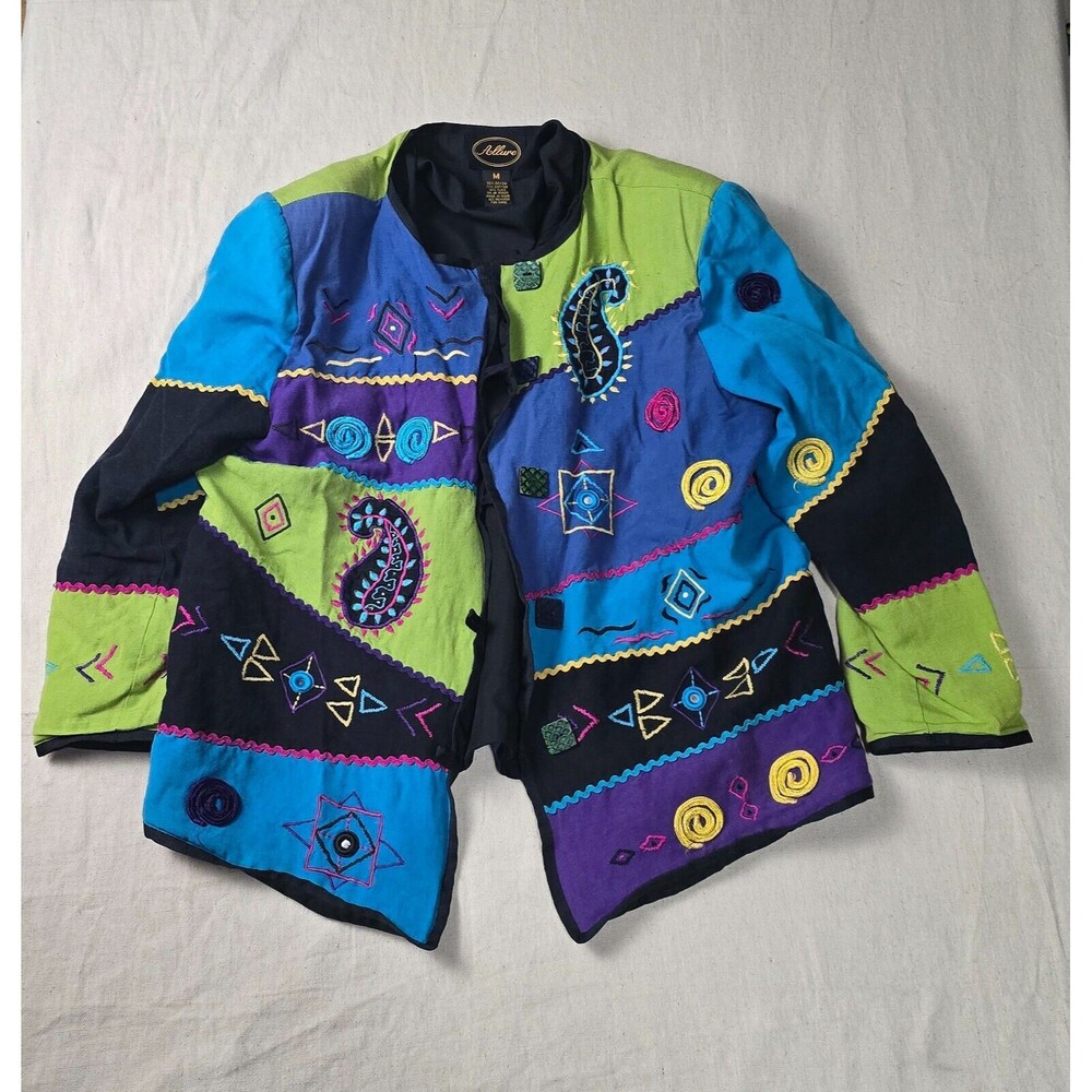 VTG Allure Women’s‎ Embroidered Embellished Jacket | Artsy & Colorful | Size M